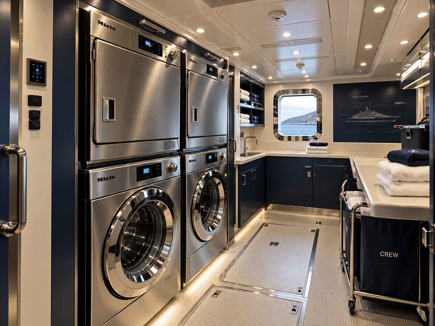 Superyacht laundry system design